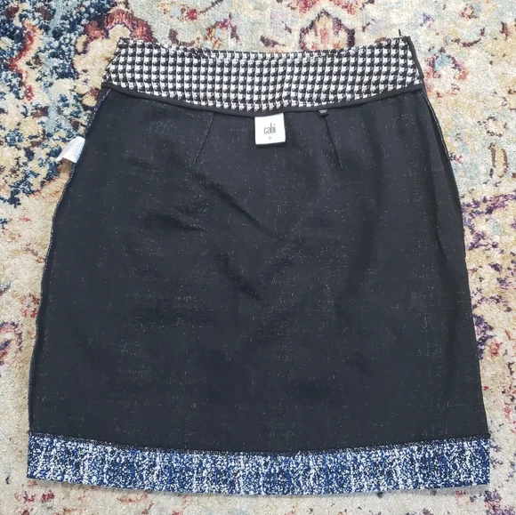 CAbi Reina 21 Club Houndstooth Suit Skirt Sz 0 - Picture 8 of 11